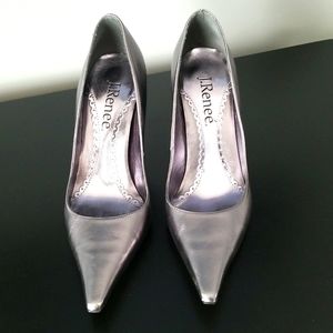 Pewter leather 3.5" Heels
